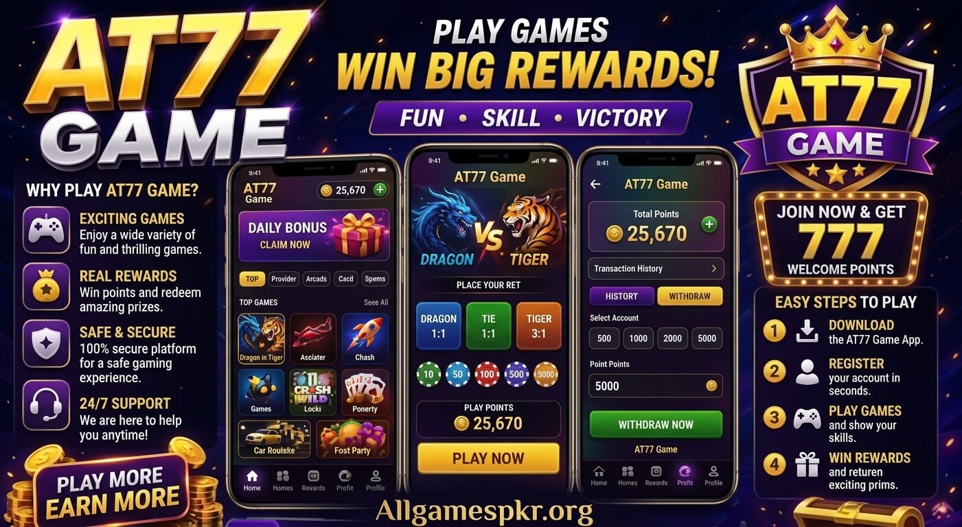 AT77 Game Download Apk | Top Real Earning App in Pakistan For Android/iOS screenshot